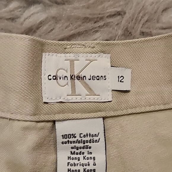 Calvin Klein vintage‎ khaki cuffed cotton shorts womens size 12 - Picture 3 of 5